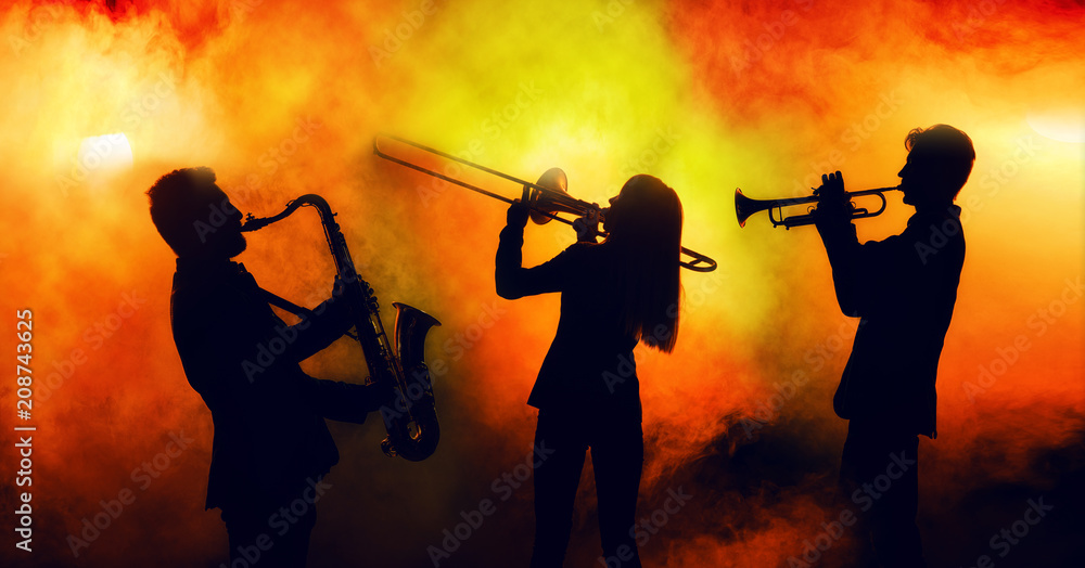 Obraz premium Jazz band performs at the club