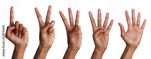Collage of african-american hands counting