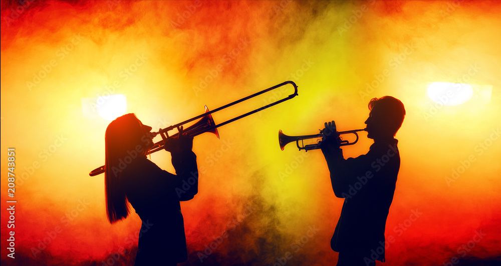 Fototapeta premium Jazz band performs at the club