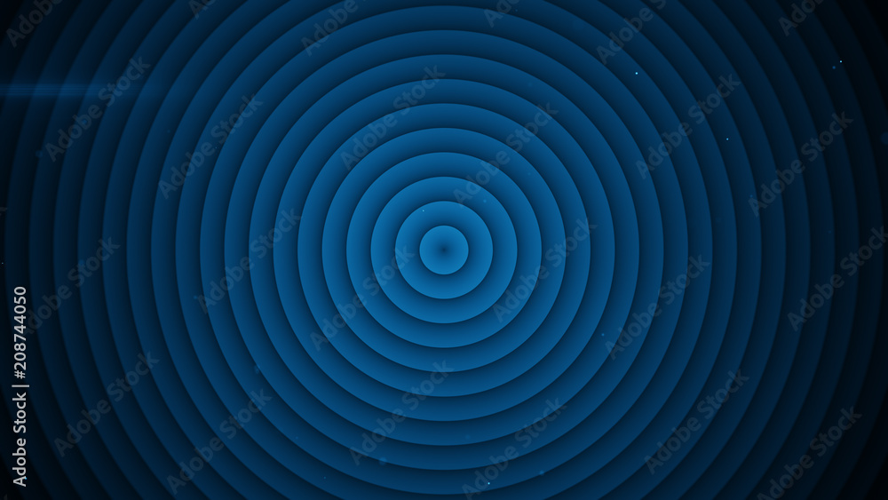 Concentric blue circles abstract 3D rendering Concentric blue circles abstract 3D rendering