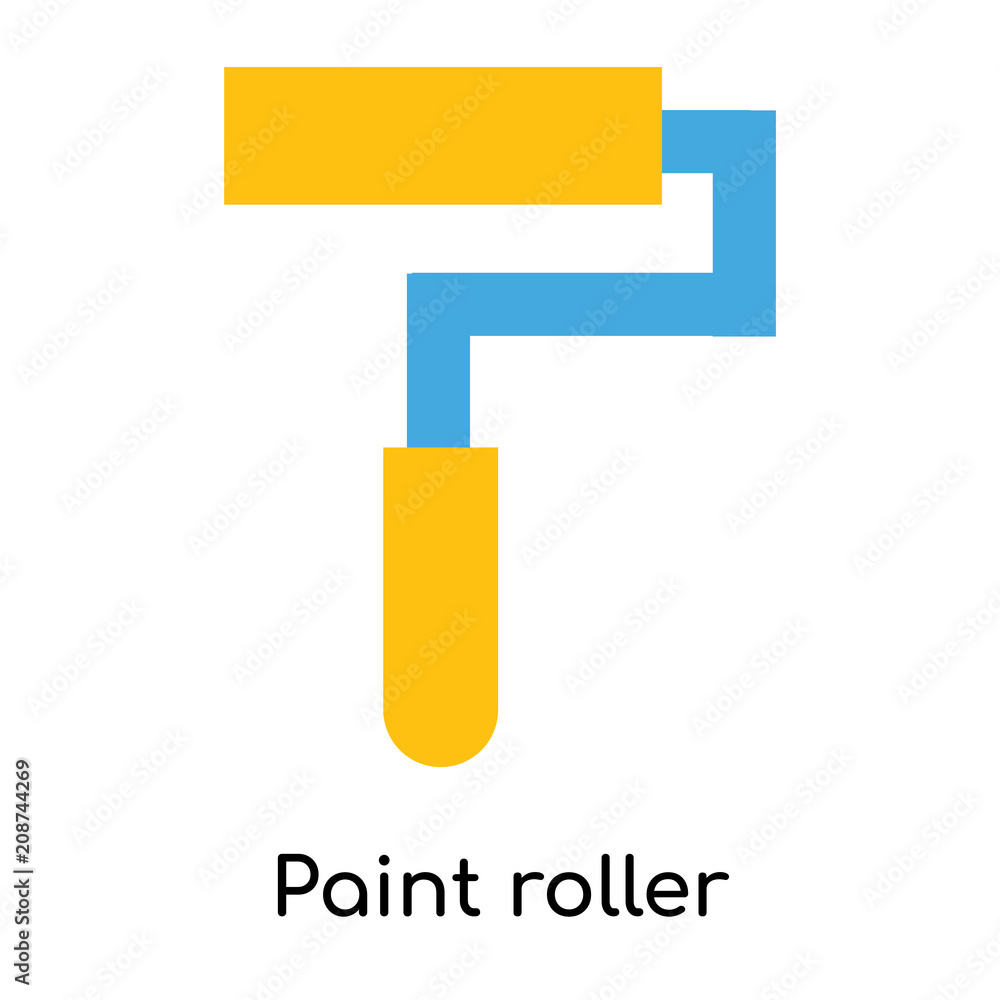 Paint roller icon vector sign and symbol isolated on white background, Paint roller logo concept Paint roller icon vector sign and symbol isolated on white background, Paint roller logo concept