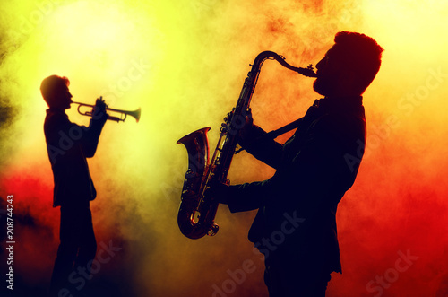 Photography Jazz band performs at the club