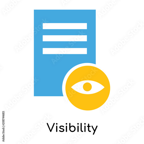 Visibility icon vector sign and symbol isolated on white background, Visibility logo concept