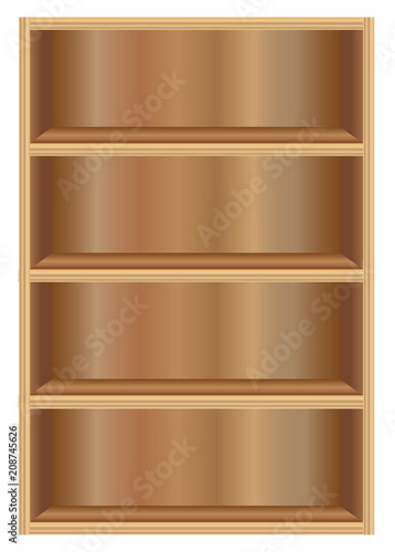 Empty bookshelf vector