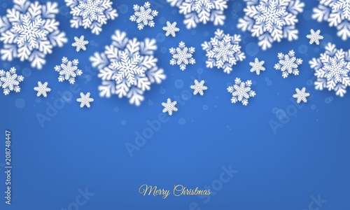 Winter New Year Christmas background with snowflakes