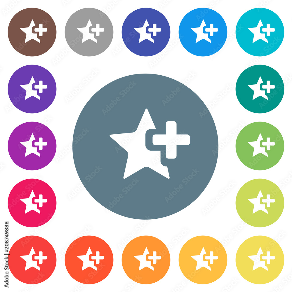 Add star flat white icons on round color backgrounds Add star flat white icons on round color backgrounds