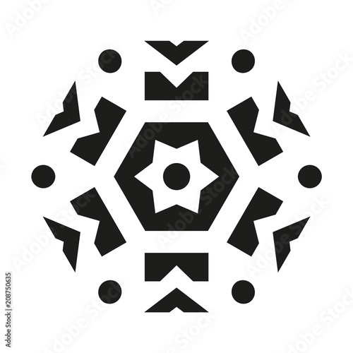 Wonderful Decoration Ornament. Black on White.