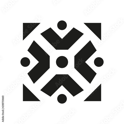 Wonderful Decoration Ornament. Black on White.