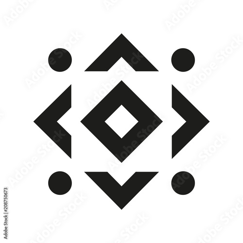 Wonderful Decoration Ornament. Black on White.