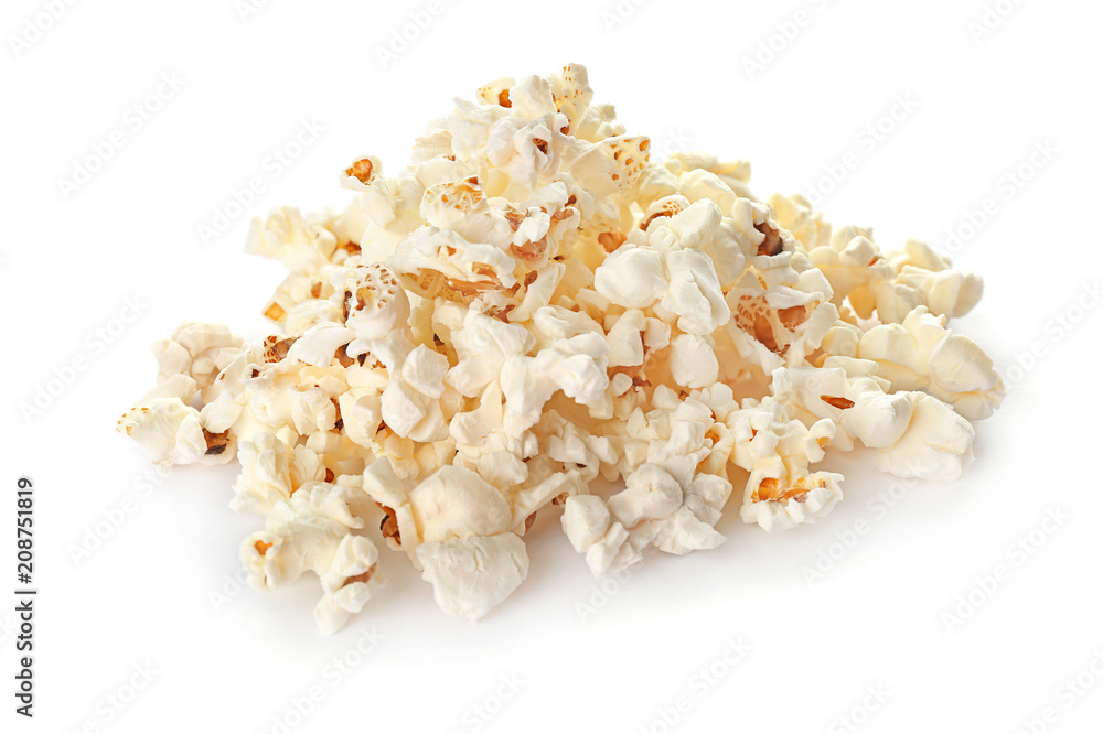 Tasty popcorn on white background Tasty popcorn on white background
