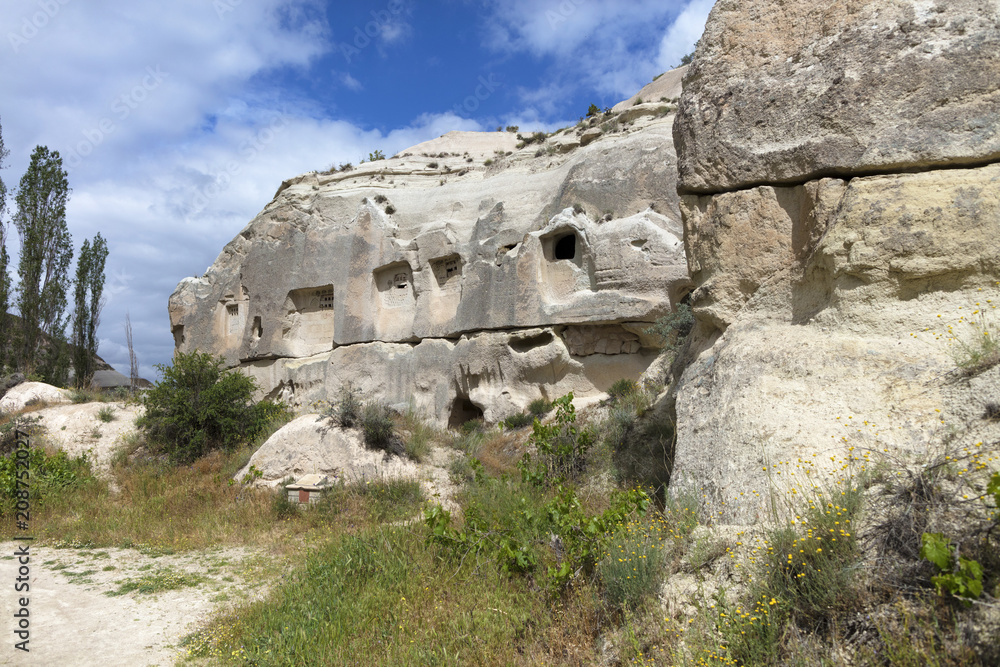 Abandoned caves in the mountains of Cappadocia