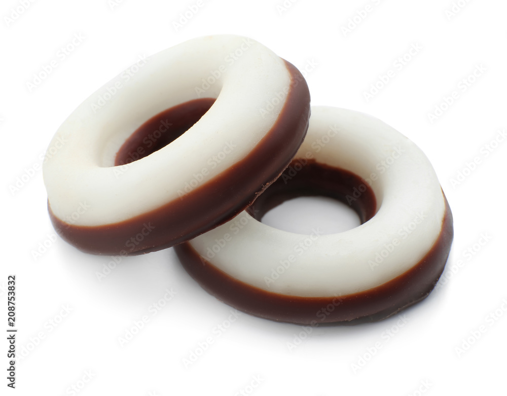 Tasty chocolate candies on white background Tasty chocolate candies on white background