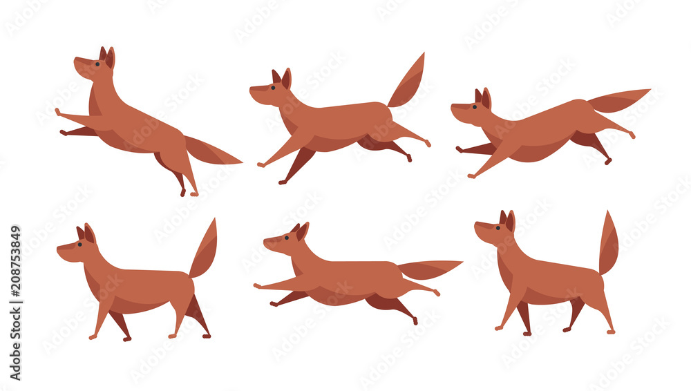 Running cartoon dog animation sprite sheet vector set isolated Stock Vector | Adobe Stock Running cartoon dog animation sprite sheet vector set isolated Stock Vector | Adobe Stock