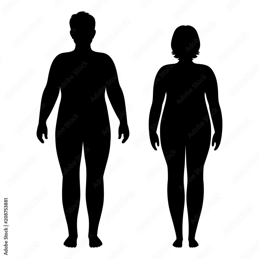 silhouette of woman and man on white background silhouette of woman and man on white background