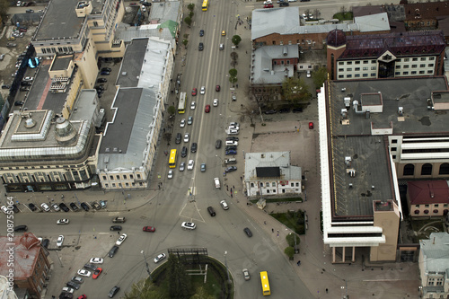 top view of city streets