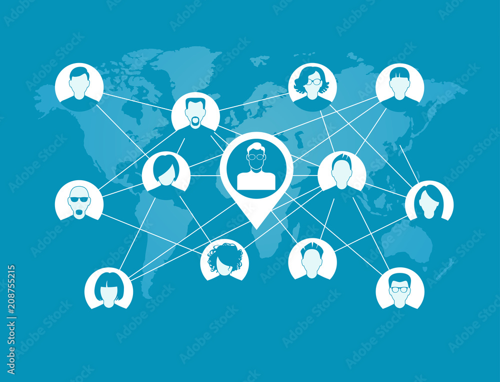 man and social network