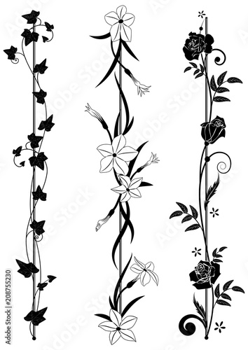 set of vertical floral dividers