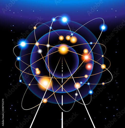 Road and  atom model