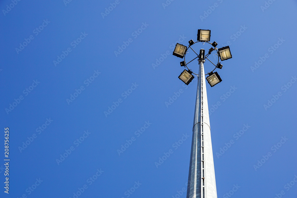 Ground light pole on blusky background Ground light pole on blusky background