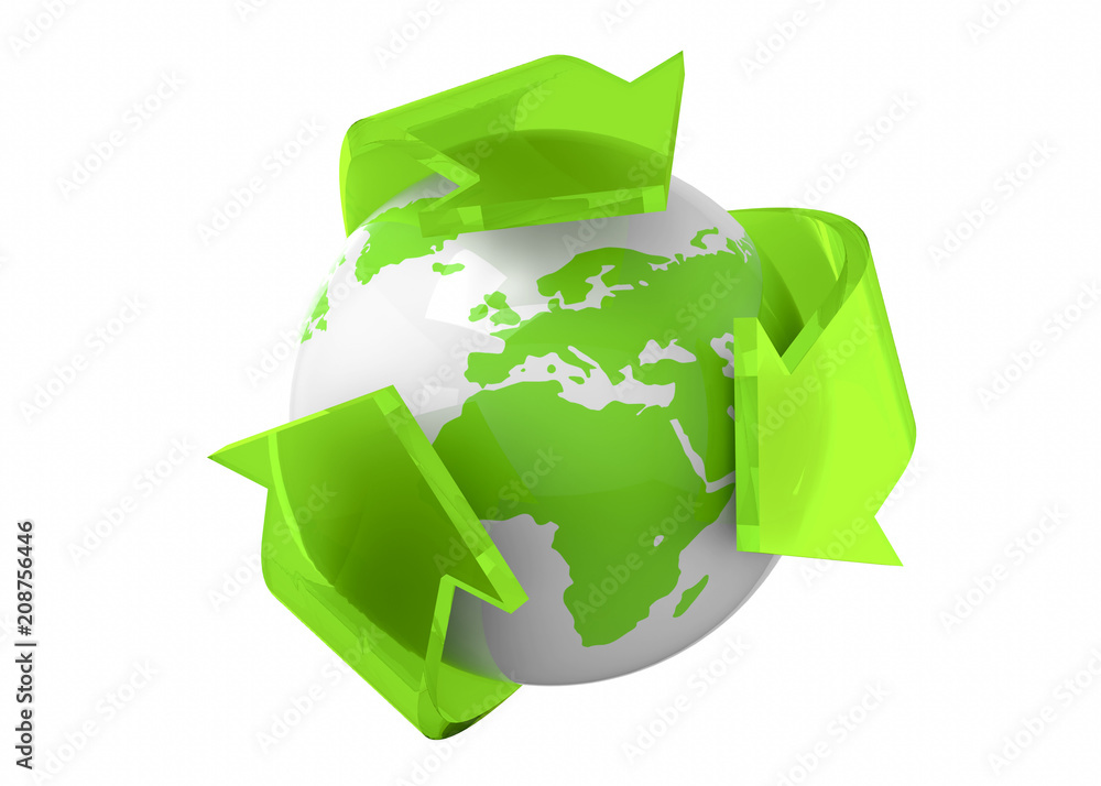 Fototapeta premium Recycling World Concept - 3D