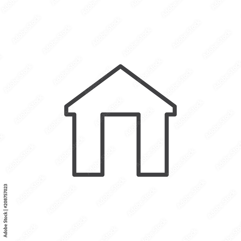 House exterior outline icon. linear style sign for mobile concept and web design. Home simple line vector icon. Home page symbol, logo illustration. Pixel perfect vector graphics House exterior outline icon. linear style sign for mobile concept and web design. Home simple line vector icon. Home page symbol, logo illustration. Pixel perfect vector graphics
