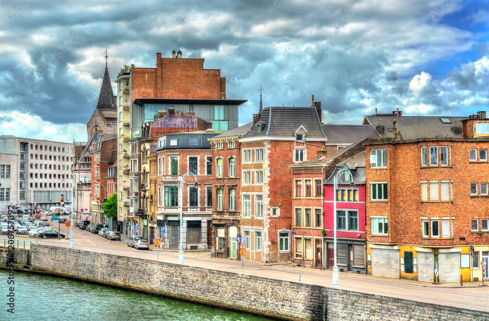 Typical buildings in the city centre of Liege, Belgium