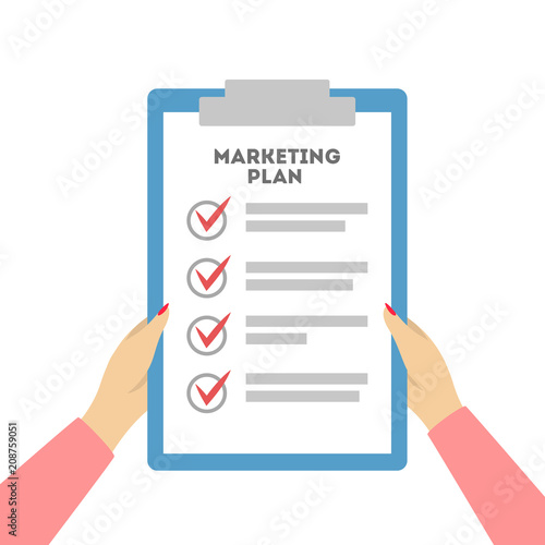 Woman with marketing plan.