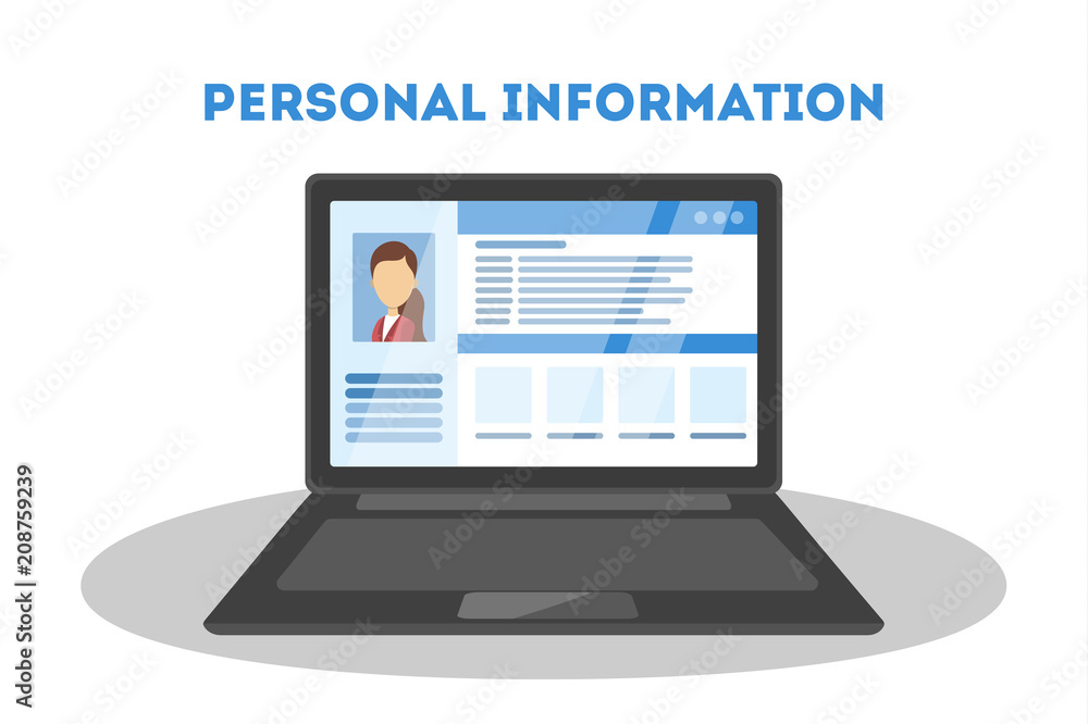 Personal information concept. Personal information concept.