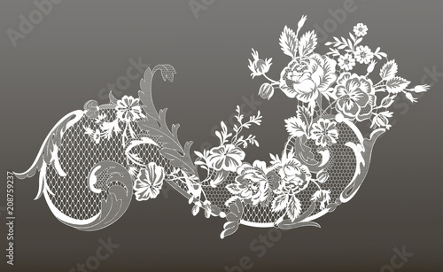 lace flowers decoration element
