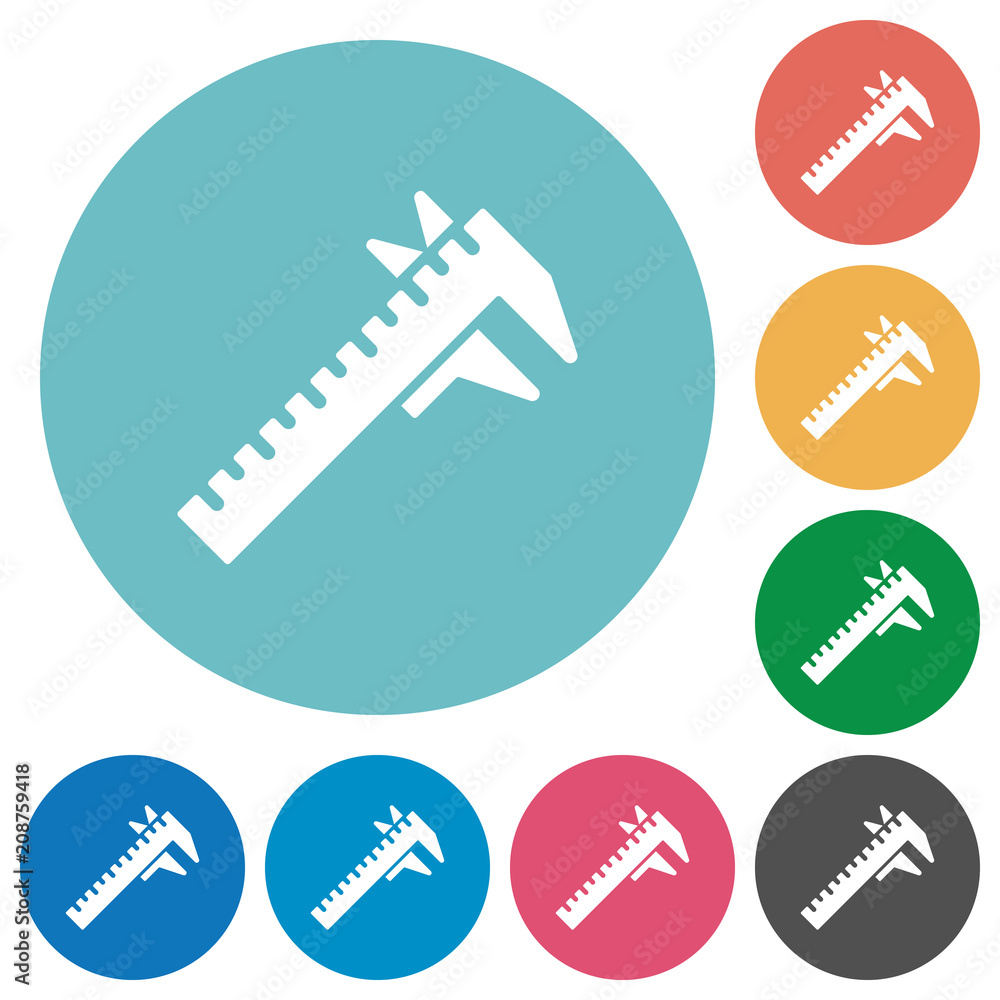 Caliper flat round icons Caliper flat round icons
