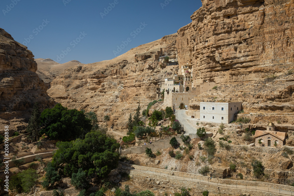 Eastern Orthodox Monastery of Saints George in Wadi Qelt in Palestine 
