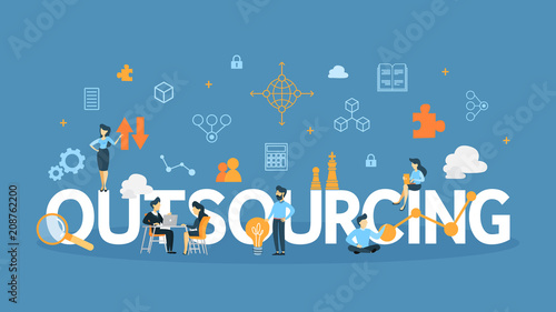 Outsourcing concept illustration.