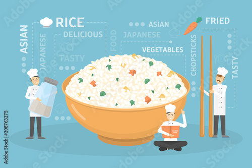 Cooking giant rice bowl.