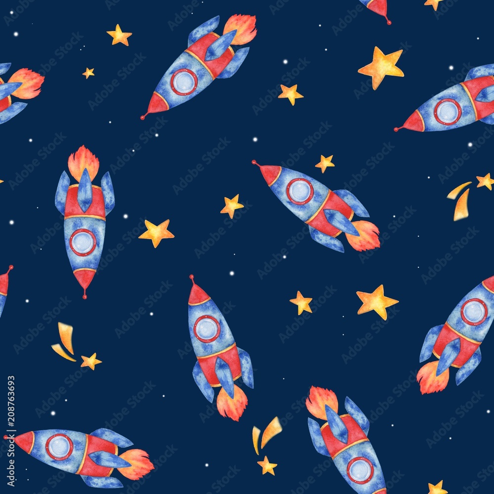 Space sky. Watercolor illustration, hand-drawing. Space sky. Watercolor illustration, hand-drawing.