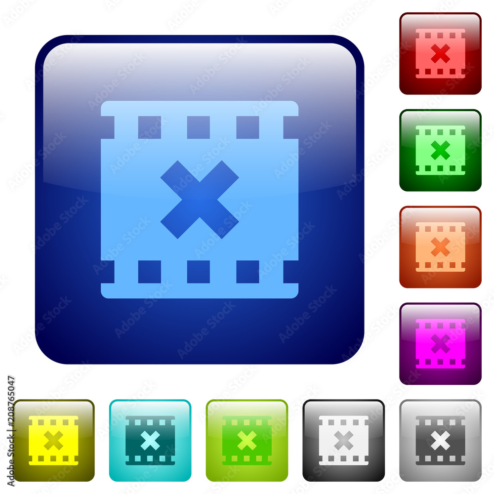 Movie cancel color square buttons Movie cancel color square buttons