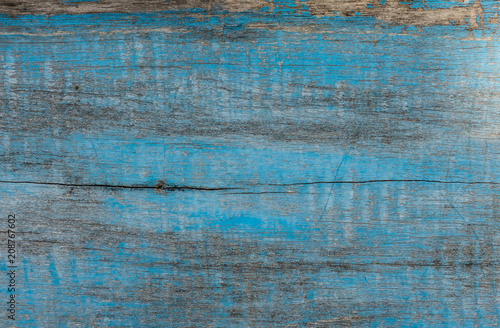 Blue old wooden board texture background.