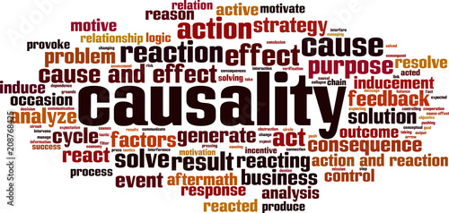 Causality word cloud