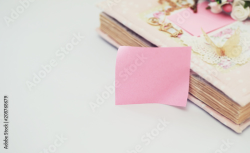 A diary for entries on a white table