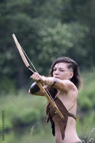 Beautiful celtic archer shieldmaiden woman photo