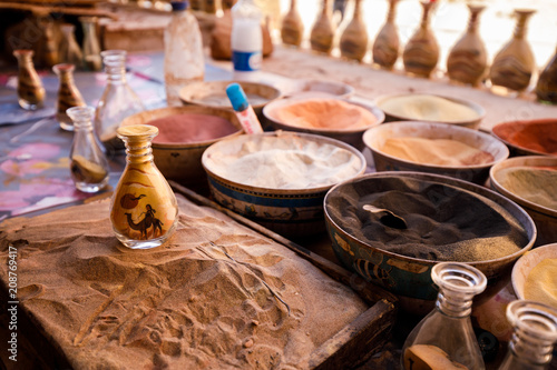 Sand Bottle craft made in Petra Jordan 