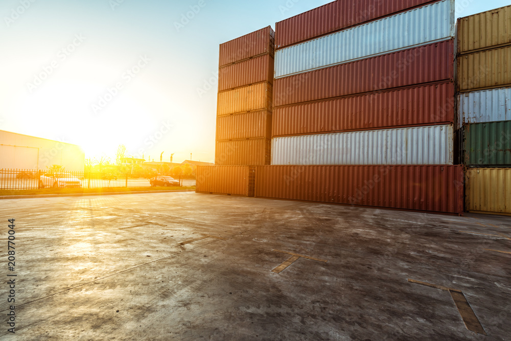 Fototapeta premium Industrial Container yard for Logistic Import Export business