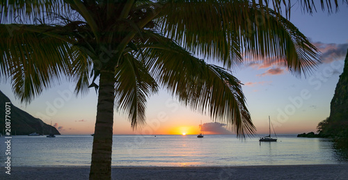 yacht anchoring during suns...