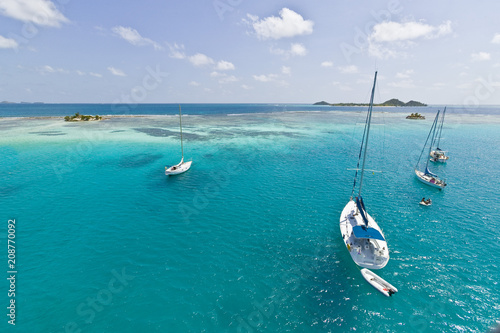 anchoring sailbooats in the...