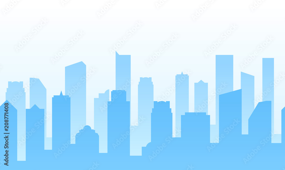 Vector Background with City for web site footer or Business banner design