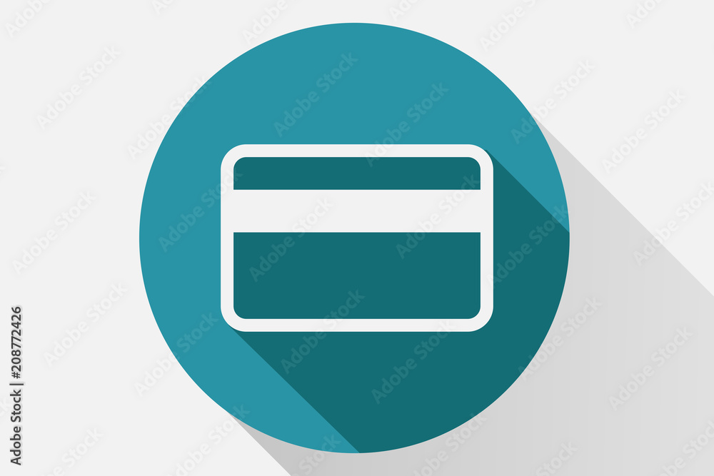 Icono azul con tarjeta de crédito. Icono azul con tarjeta de crédito.