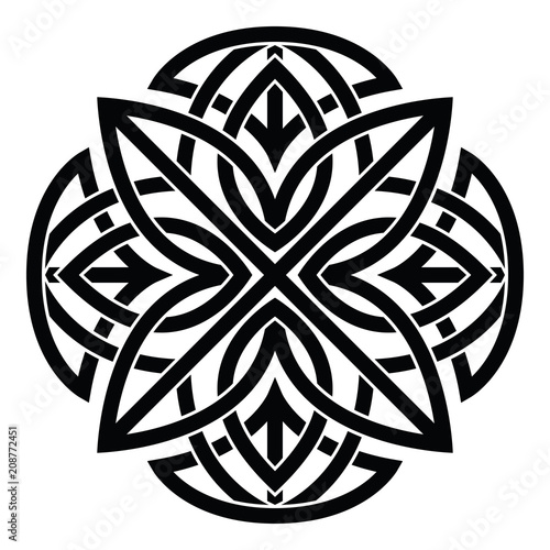 Vector ornament, decorative Celtic knots and curls.