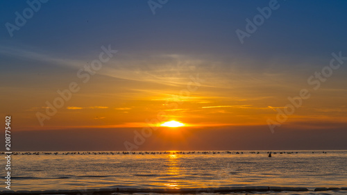 colourful sunset on the sea