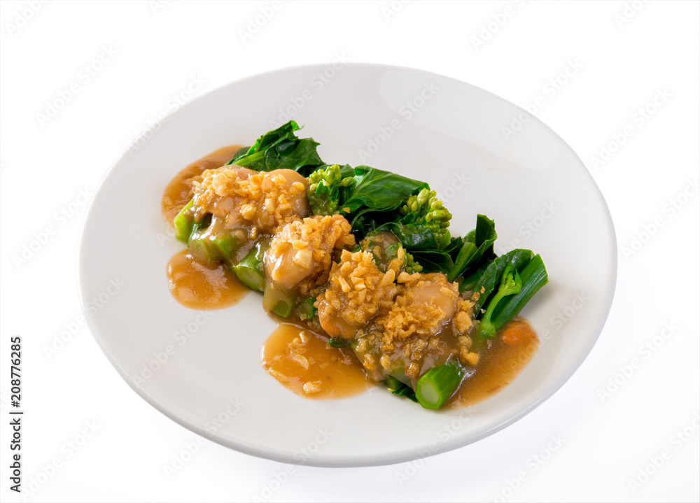 Fried Chinese broccoli in oyster sauce Fried Chinese broccoli in oyster sauce