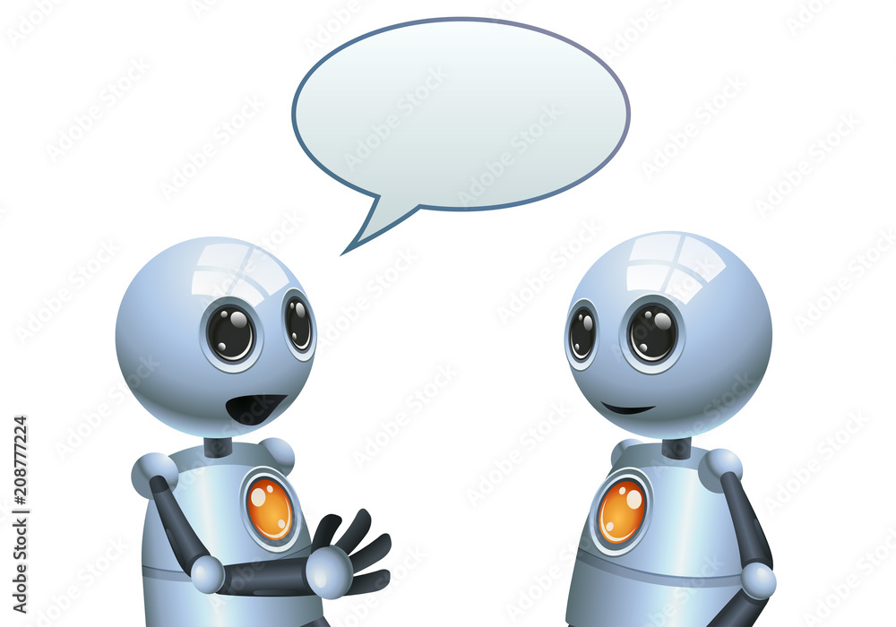 little robot conversation illustration little robot conversation illustration