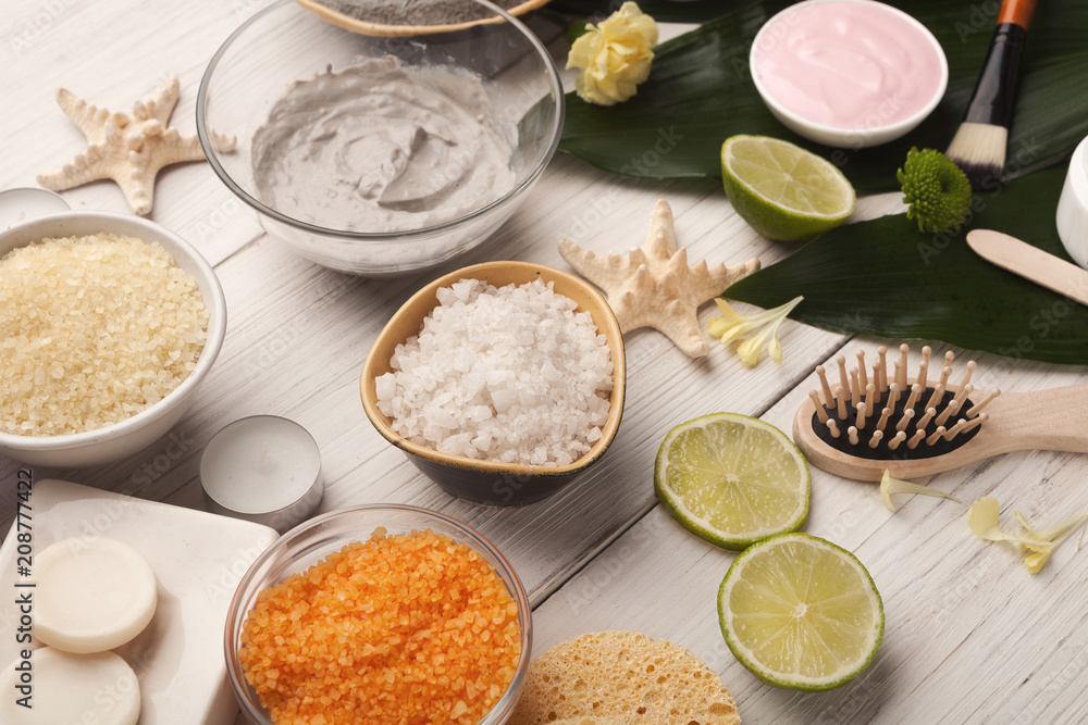 Natural cosmetics for home or salon spa treatment Natural cosmetics for home or salon spa treatment